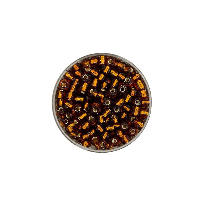 Rocailles braun silbereinzug 4 mm 17 gr