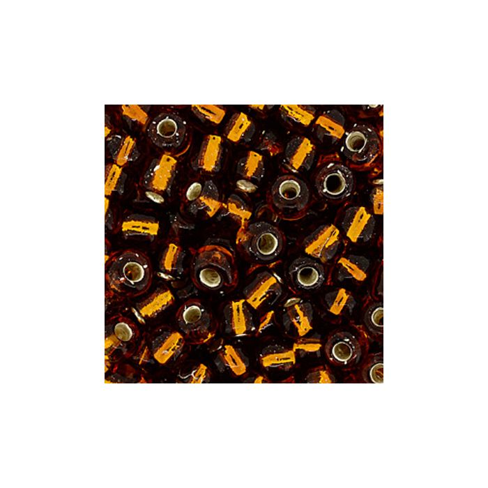Rocailles braun silbereinzug 4 mm 17 gr