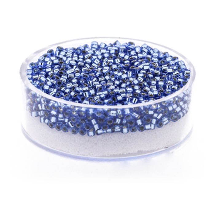Hochw. jap. Delica Beads silverlined light blue 2 mm, Bild 1 von 3