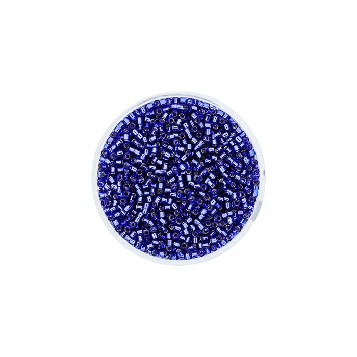 Hochw. jap. Delica Beads silverlined dark blue 2 mm, Bild 2 von 3