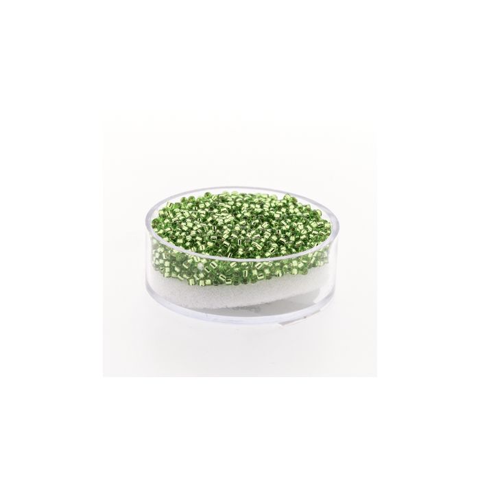 Hochw. jap. Delica Beads silverlined light green 2 mm, Bild 1 von 3