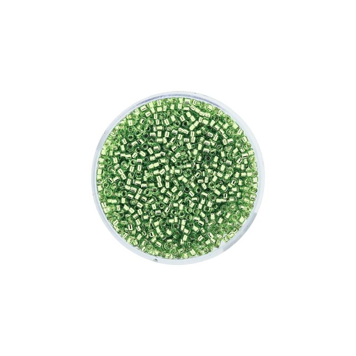 Hochw. jap. Delica Beads silverlined light green 2 mm, Bild 2 von 3
