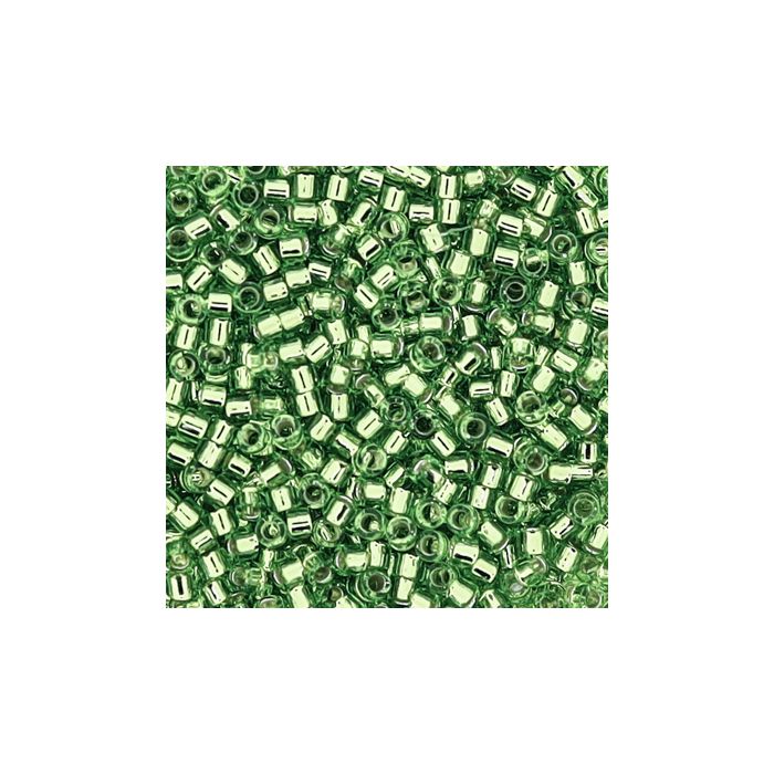 Hochw. jap. Delica Beads silverlined light green 2 mm, Bild 3 von 3
