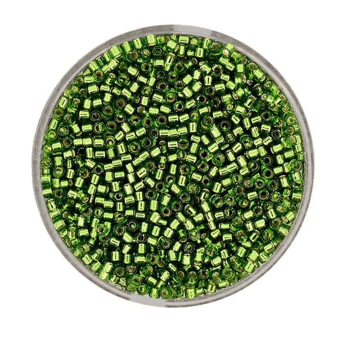 Hochw. jap. Delica Beads silverlined green 2 mm