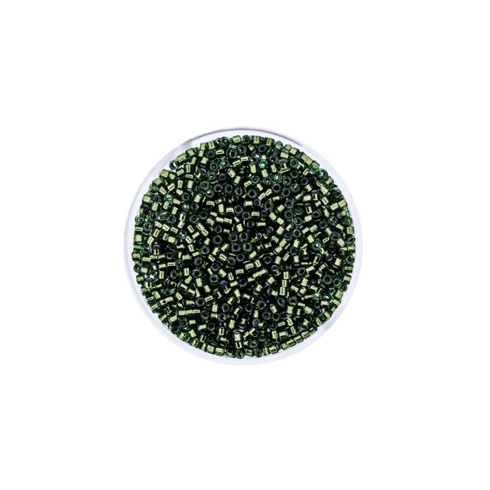 Hochw. jap. Delica Beads silverlined dark green 2 mm, Bild 2 von 3