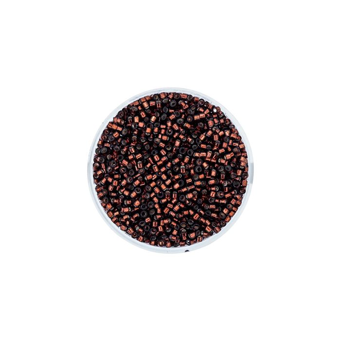 Hochw. jap. Delica Beads silverlined dark topaz 2 mm, Bild 2 von 3