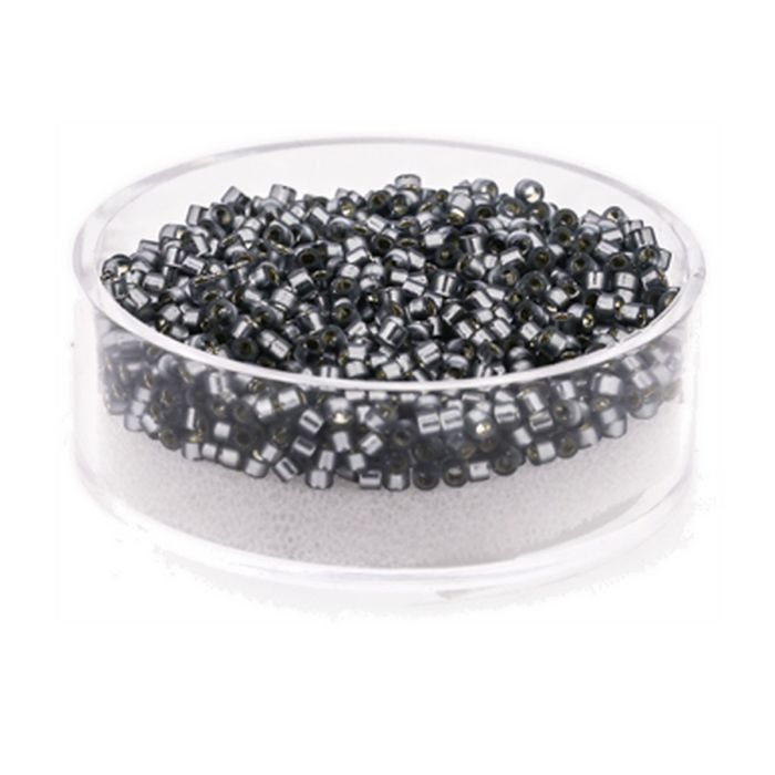 Hochw. jap. Delica Beads silverlined grey matt 2 mm, Bild 1 von 3