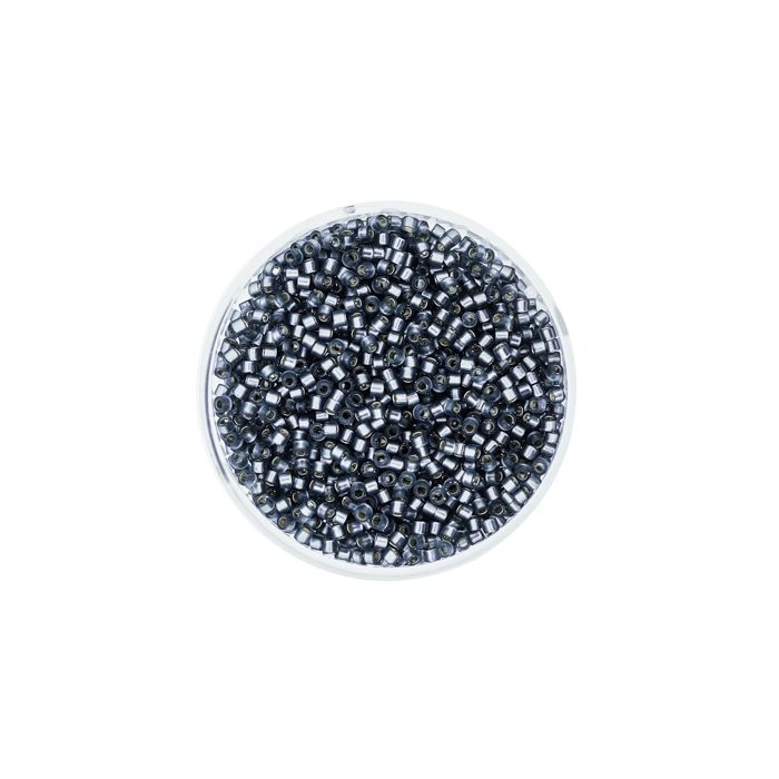 Hochw. jap. Delica Beads silverlined grey matt 2 mm, Bild 2 von 3