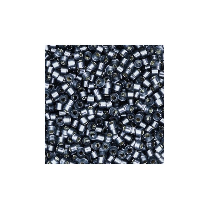 Hochw. jap. Delica Beads silverlined grey matt 2 mm, Bild 3 von 3