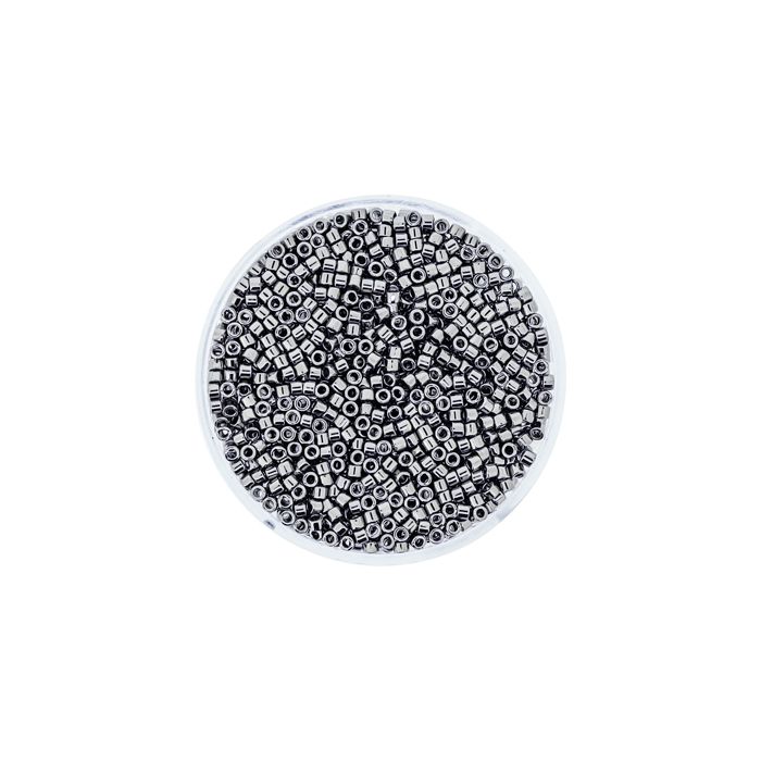 Hochw. jap. Delica Beads platin 2 mm, Bild 2 von 3