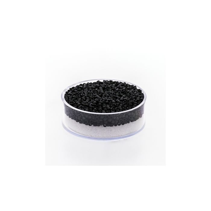 Hochw. jap. Delica Beads black matt 2 mm, Bild 1 von 3
