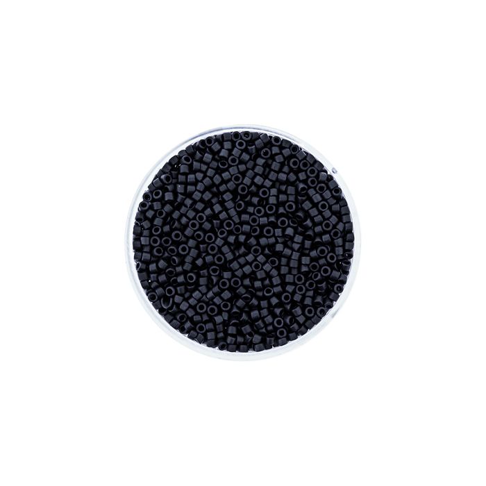 Hochw. jap. Delica Beads black matt 2 mm, Bild 2 von 3