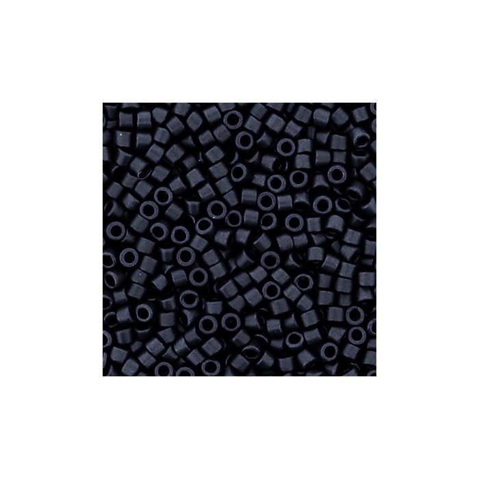 Hochw. jap. Delica Beads black matt 2 mm, Bild 3 von 3