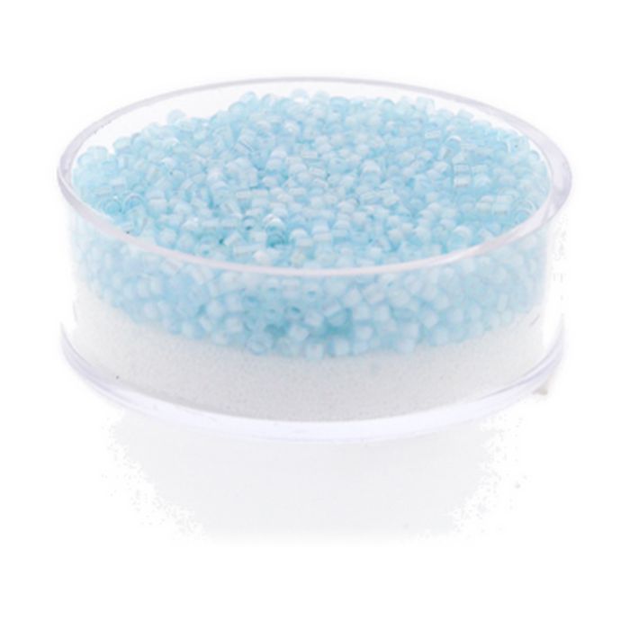 Hochw. jap. Delica Beads aqua crystal luster 2 mm 9 gr, Bild 1 von 3