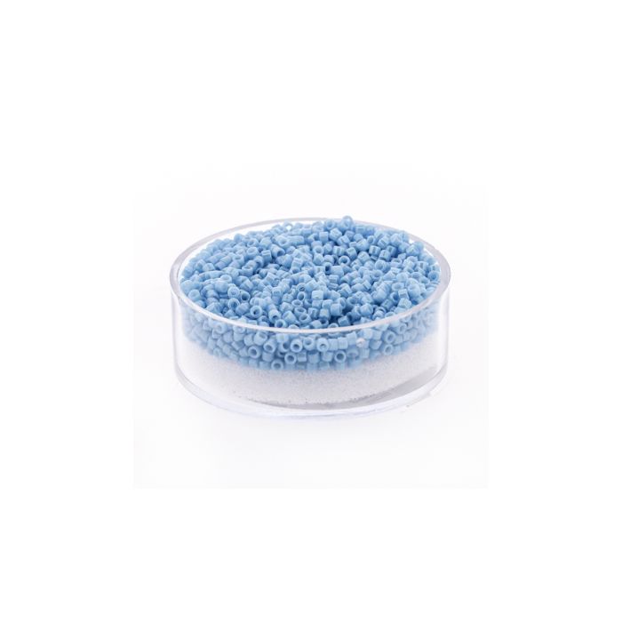 hochw. jap. Delica Beads opal light blue luster 2 mm 9 gr