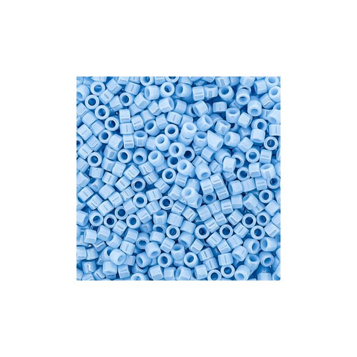 hochw. jap. Delica Beads opal light blue luster 2 mm 9 gr