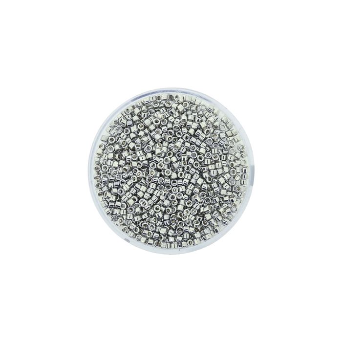 Hochw. jap. Delica Beads silver 2 mm 4 gr, Bild 2 von 3