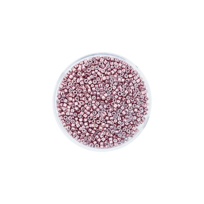 Hochw. jap. Delica Beads vintage rose metallic 2 mm 4 gr, Bild 2 von 3
