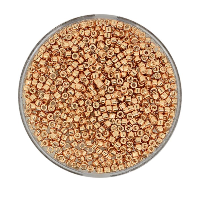Hochw. jap. Delica Beads light col.topas metallic 2 mm 4 gr