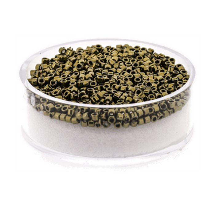 Hochw. jap. Delica Beads olivine metallic 2 mm 4 gr, Bild 1 von 3