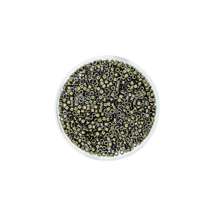 Hochw. jap. Delica Beads olivine metallic 2 mm 4 gr, Bild 2 von 3