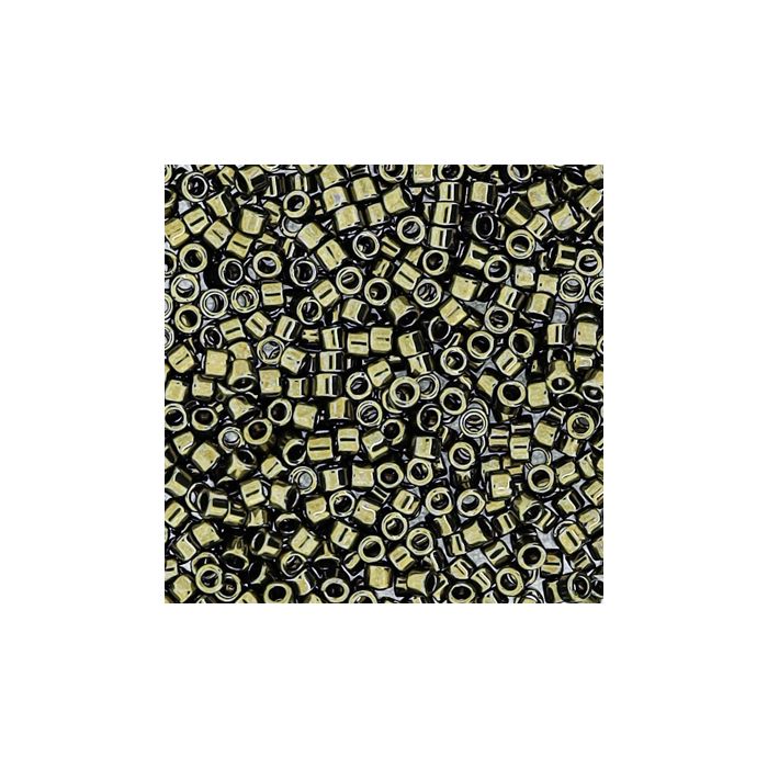Hochw. jap. Delica Beads olivine metallic 2 mm 4 gr, Bild 3 von 3