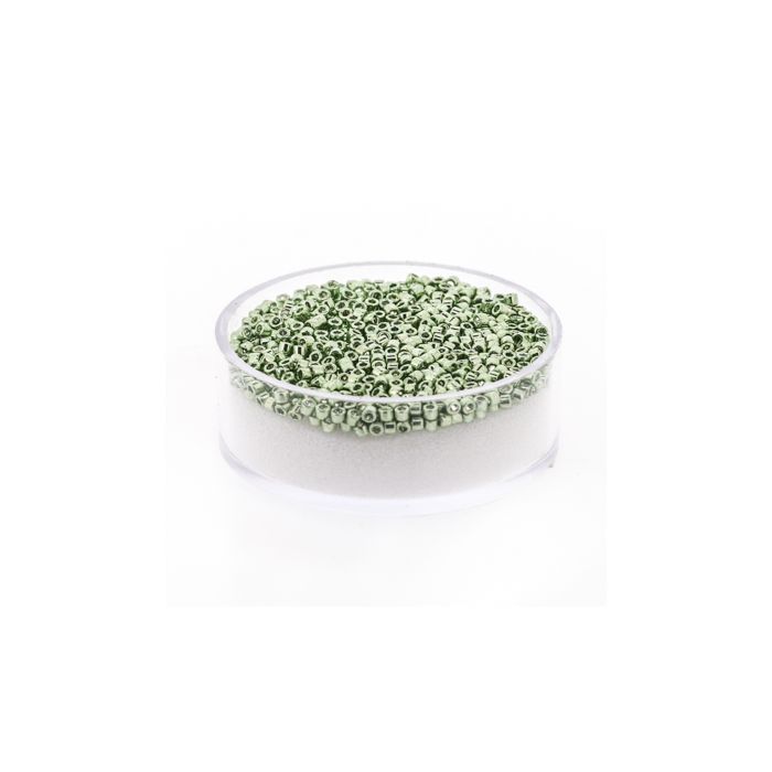 hochw. jap. Delica Beads light green metallic 2 mm 4 gr