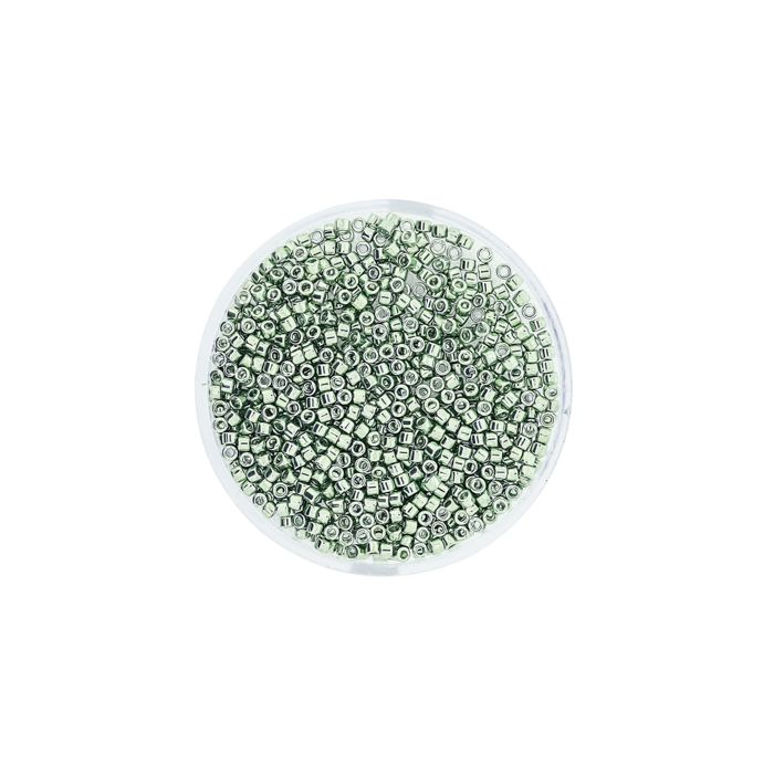 hochw. jap. Delica Beads light green metallic 2 mm 4 gr