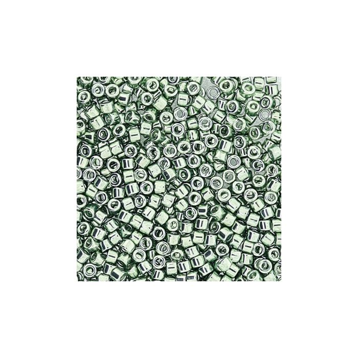 hochw. jap. Delica Beads light green metallic 2 mm 4 gr