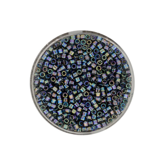 Delica Beads japanische Rocailles grey AB 2,2 mm 10 gr
