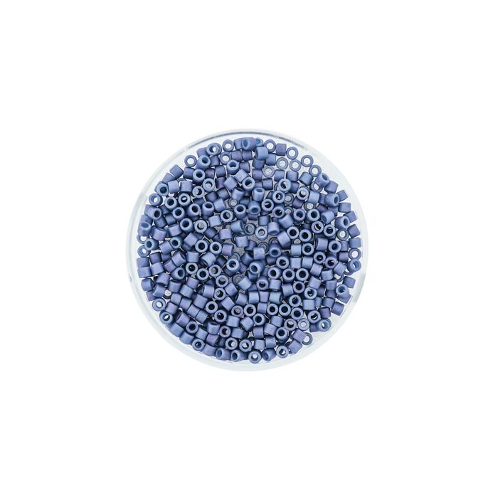 Delica Beads japanische Rocailles steel blue luster matt 2,2 mm 4 gr