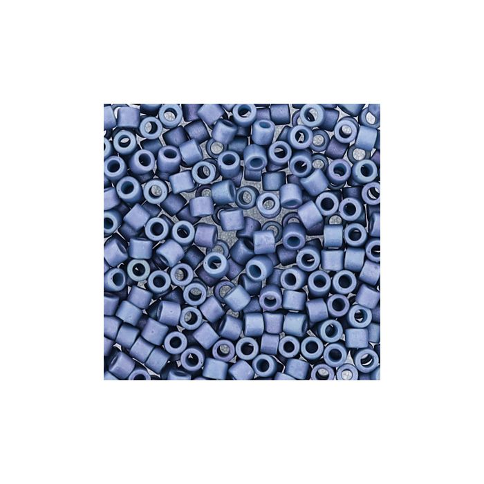 Delica Beads japanische Rocailles steel blue luster matt 2,2 mm 4 gr