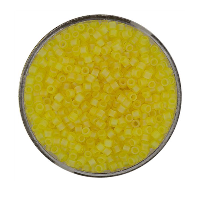 Delica Beads japanische Rocailles yellow AB matt 2,2 mm 7 gr