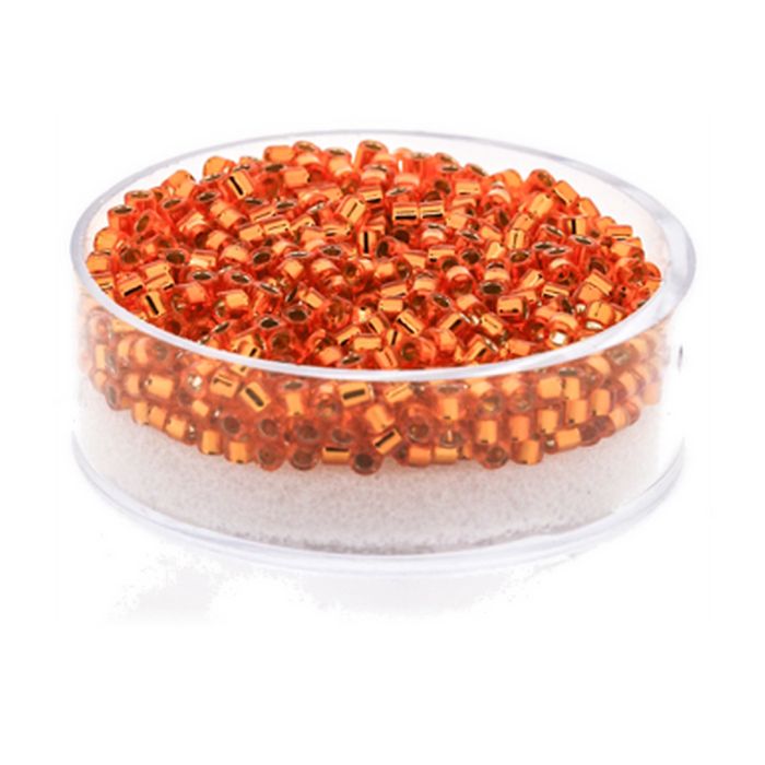 Hochw. jap. Delica Beads silverlined orange 2,2 mm 9 gr, Bild 1 von 3