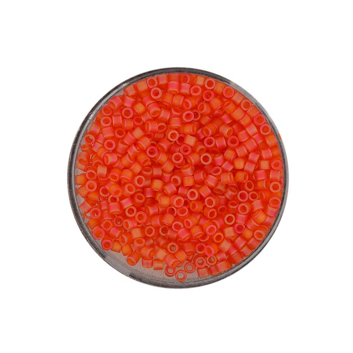 Delica Beads japanische Rocailles orange matt AB 2,2 mm 7 gr