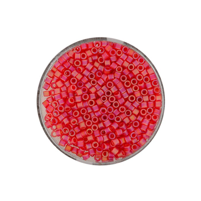 Delica Beads japanische Rocailles red AB matt 2,2 mm 7 gr
