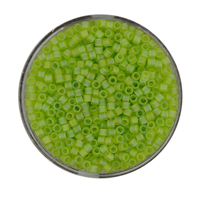 Delica Beads japanische Rocailles kiwi AB matt 2,2 mm 9 gr