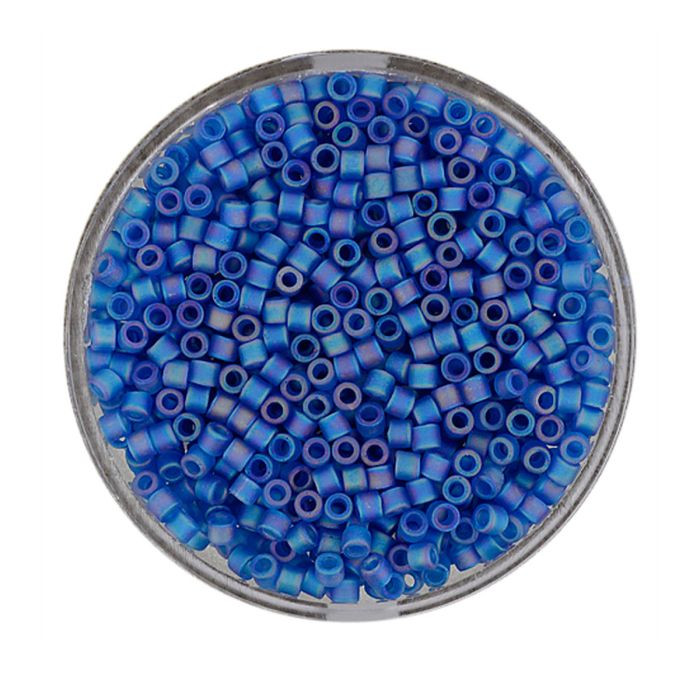 Delica Beads japanische Rocailles capri blue AB matt 2,2 mm 9 gr