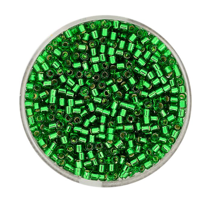 Delica Beads japanische Rocailles silverlined green 2,2 mm 9 gr