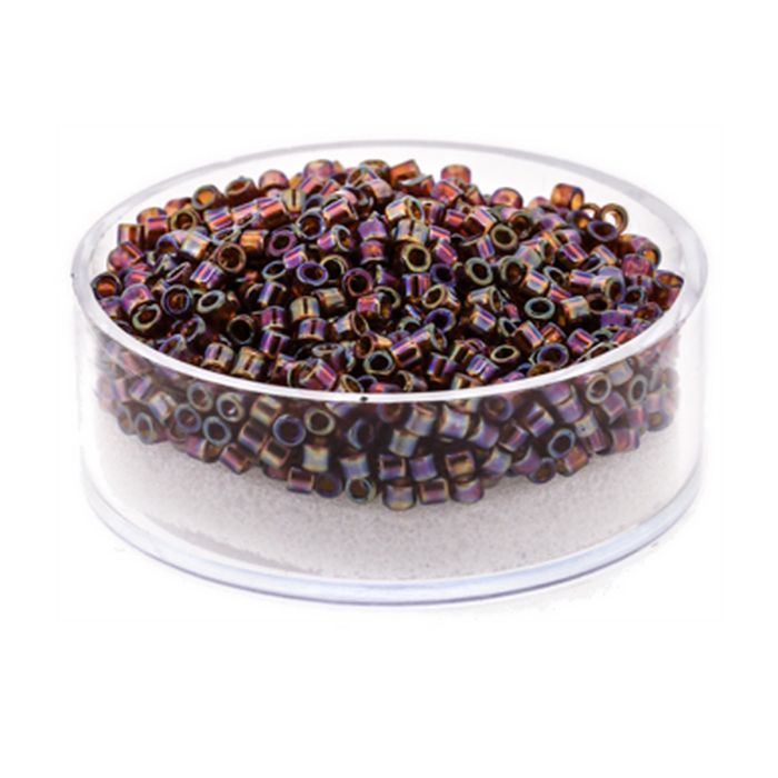 Delica Beads japanische Rocailles dark topaz AB transparent 2,2 mm 10 gr, Bild 1 von 3