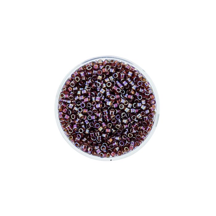 Delica Beads japanische Rocailles dark topaz AB transparent 2,2 mm 10 gr, Bild 2 von 3