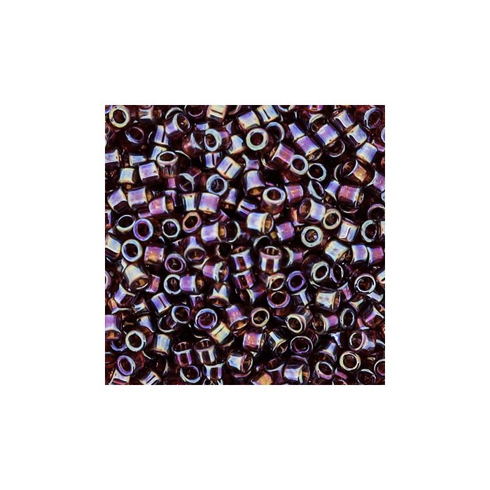 Delica Beads japanische Rocailles dark topaz AB transparent 2,2 mm 10 gr, Bild 3 von 3