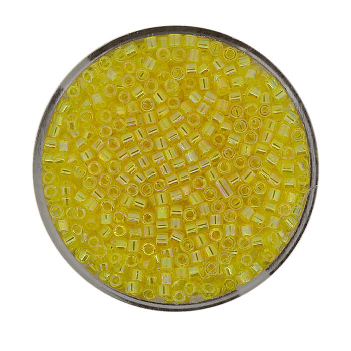 Delica Beads japanische Rocailles yellow AB transparent 2,2 mm 10 gr