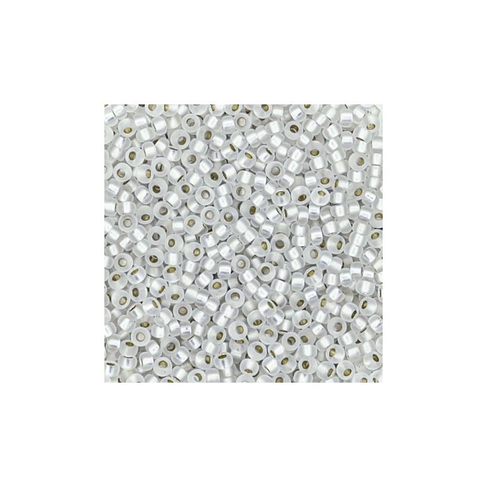 Jap. Miyukirocailles silverlined crystal matt 1,5 mm 50 gr