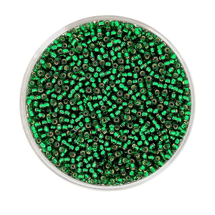 Japanische Miyuki Rocailles silverlined dark green 1,5 mm 10 gr