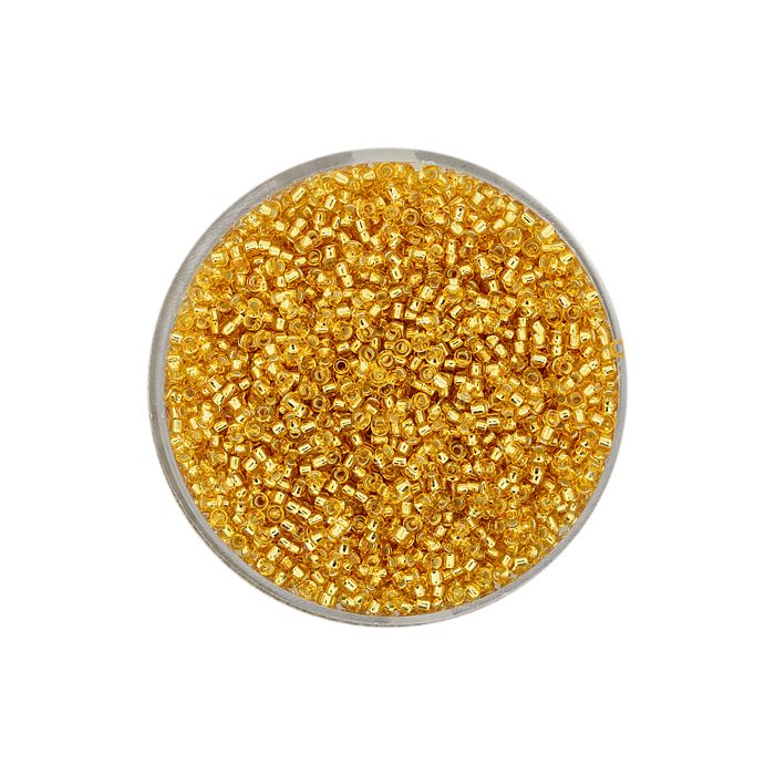 Japanische Miyuki Rocailles silverlined gold 1,5 mm 10 gr