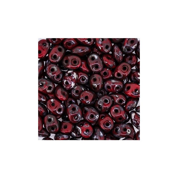 Super Duo 2-loch rot marmor 2,5x5 mm 8 gr 9673-05814 4016490691549  