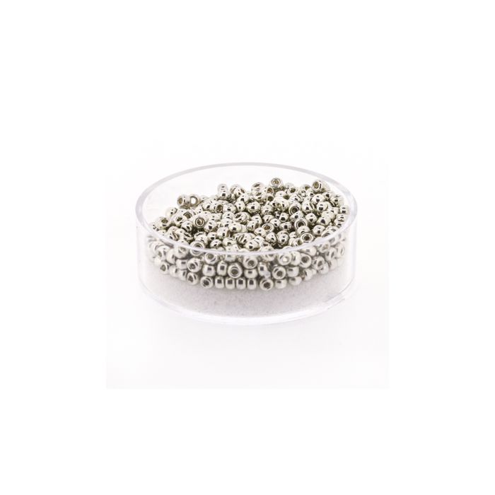 Japanische Miyuki Rocailles metallic silver 2,5 mm 7 gr