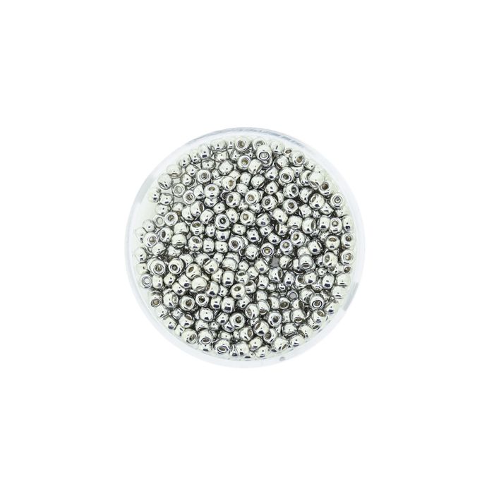 Japanische Miyuki Rocailles metallic silver 2,5 mm 7 gr