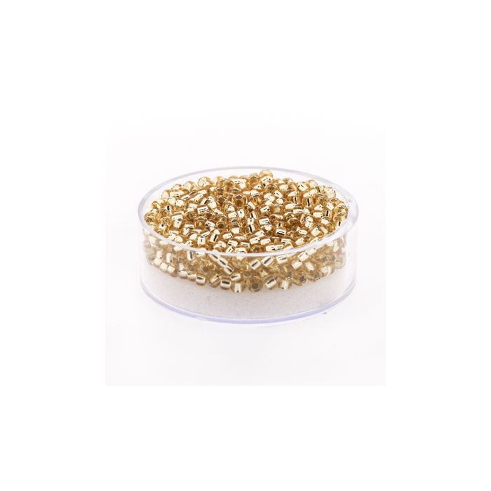 Japanische Miyuki Rocailles silverlined gold 2,5 mm 12 gr